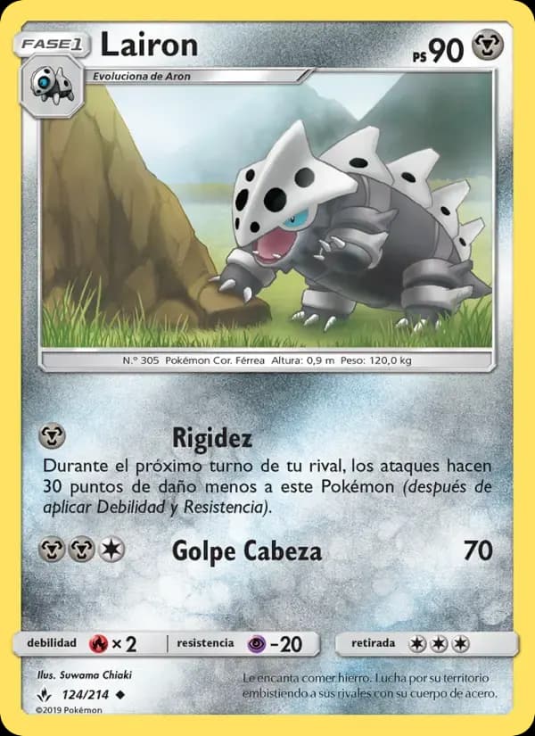 Lairon — Vínculos Indestructibles 124 Spanish Pokémon card