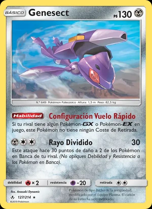 Genesect — Vínculos Indestructibles 127 Spanish Pokémon card