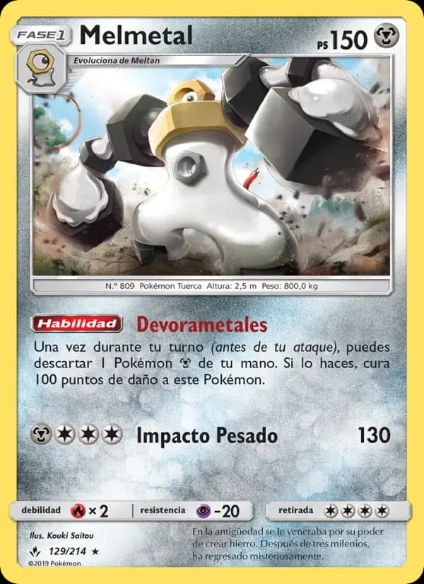 Melmetal — Vínculos Indestructibles 129 Spanish Pokémon card