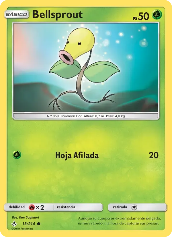 Bellsprout — Vínculos Indestructibles 13 Spanish Pokémon card