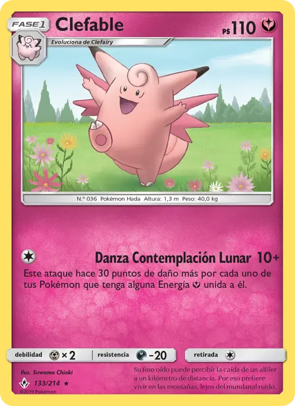 Clefable — Vínculos Indestructibles 133 Spanish Pokémon card