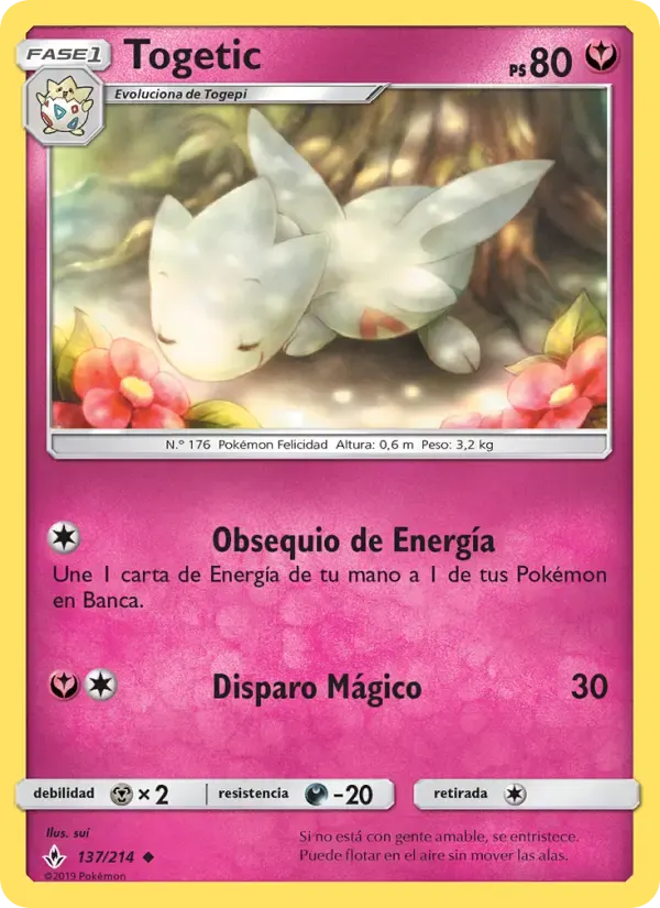 Togetic — Vínculos Indestructibles 137 Spanish Pokémon card