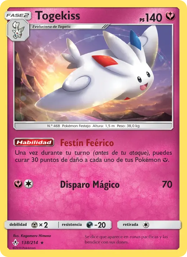Togekiss — Vínculos Indestructibles 138 Spanish Pokémon card