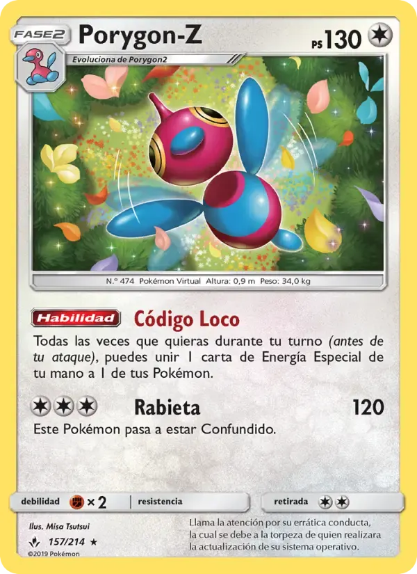 Porygon-Z — Vínculos Indestructibles 157 Spanish Pokémon card
