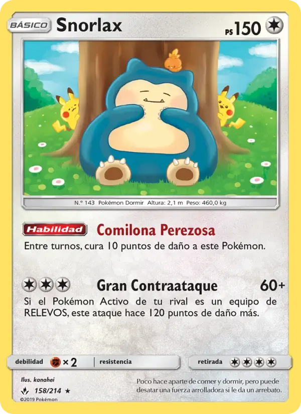 Snorlax — Vínculos Indestructibles 158 Spanish Pokémon card