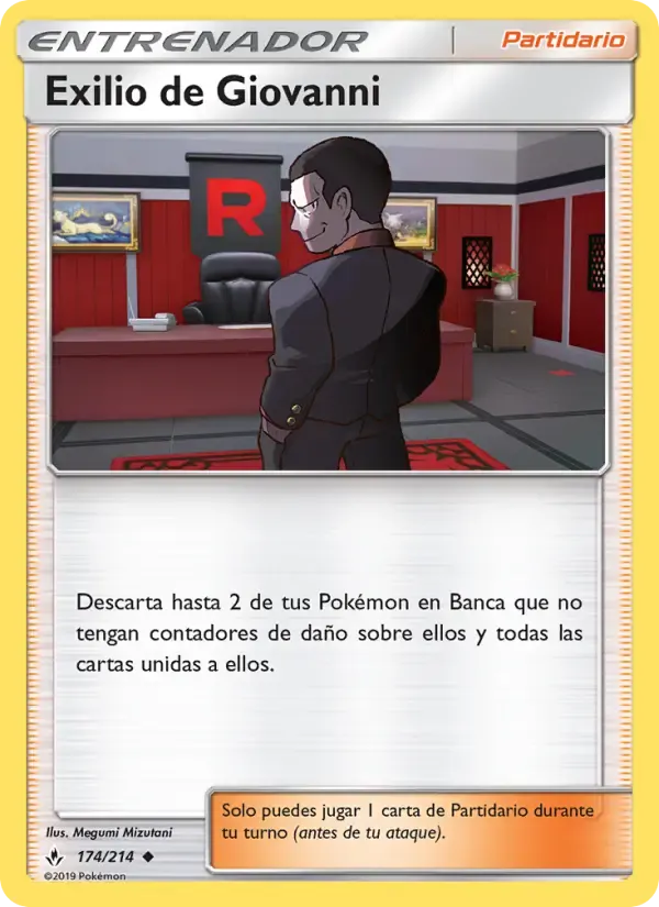 Exilio de Giovanni — Vínculos Indestructibles 174 Spanish Pokémon card