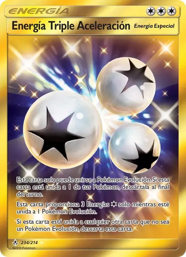 Energía Triple Aceleración — Vínculos Indestructibles 234 Spanish Pokémon card