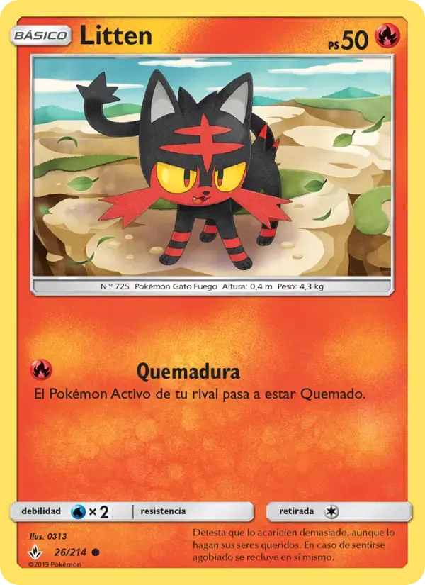 Litten — Vínculos Indestructibles 26 Spanish Pokémon card