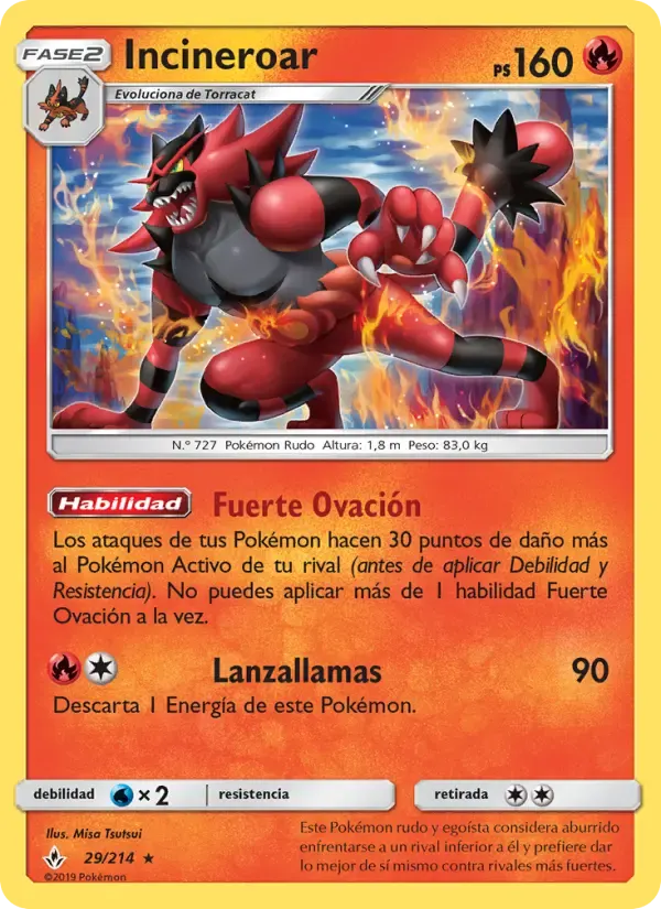 Incineroar — Vínculos Indestructibles 29 Spanish Pokémon card