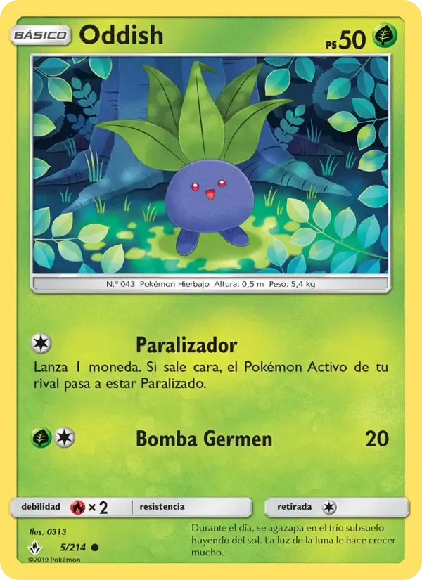 Oddish — Vínculos Indestructibles 5 Spanish Pokémon card