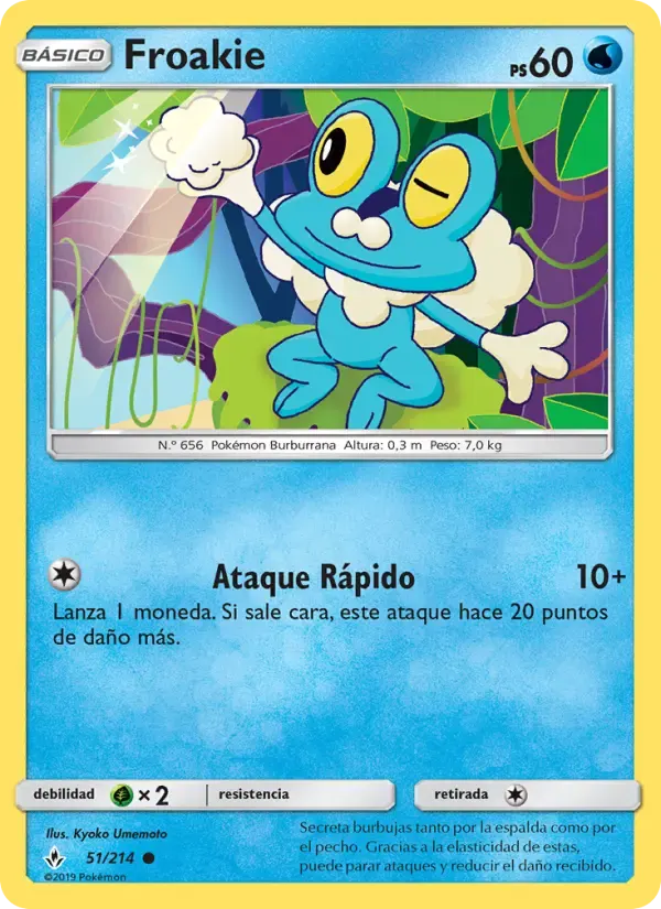 Froakie — Vínculos Indestructibles 51 Spanish Pokémon card