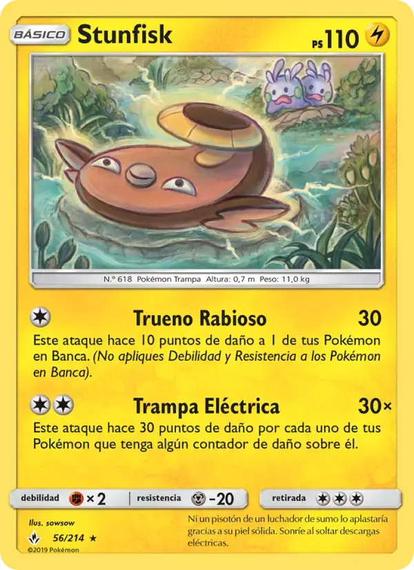 Stunfisk — Vínculos Indestructibles 56 Spanish Pokémon card