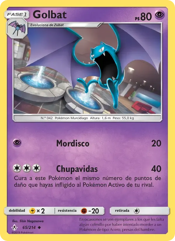 Golbat — Vínculos Indestructibles 65 Spanish Pokémon card