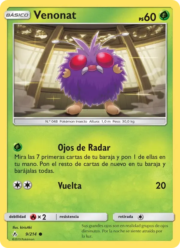 Venonat — Vínculos Indestructibles 9 Spanish Pokémon card