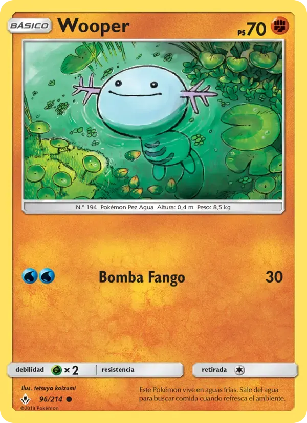 Wooper — Vínculos Indestructibles 96 Spanish Pokémon card