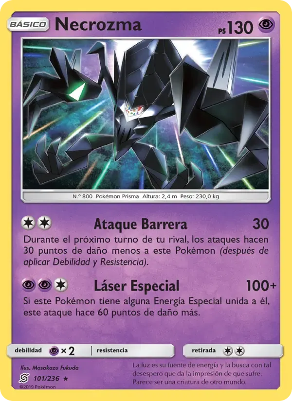 Necrozma — Mentes Unidas 101 Spanish Pokémon card