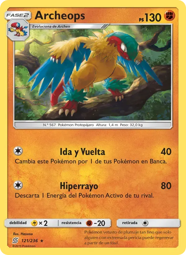 Archeops — Mentes Unidas 121 Spanish Pokémon card