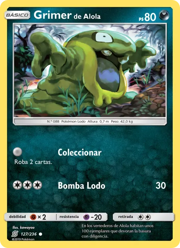 Grimer de Alola — Mentes Unidas 127 Spanish Pokémon card