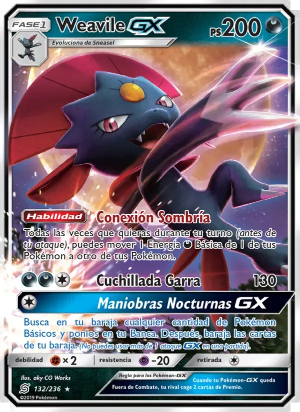 Weavile GX — Mentes Unidas 132 Spanish Pokémon card
