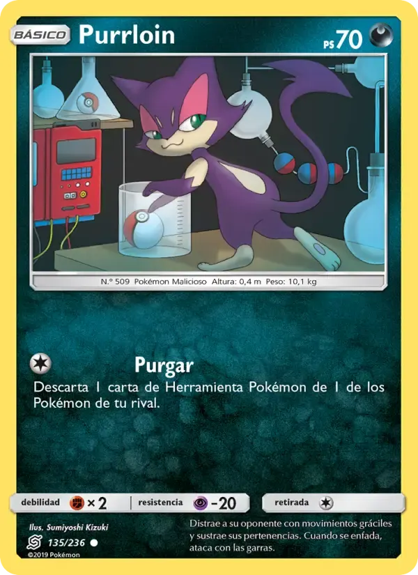 Purrloin — Mentes Unidas 135 Spanish Pokémon card