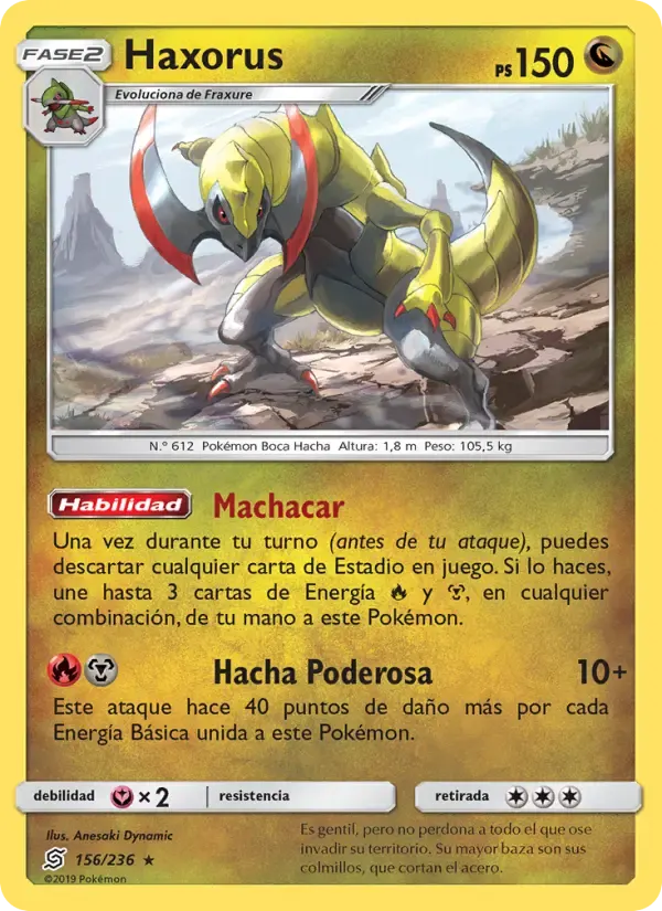 Haxorus — Mentes Unidas 156 Spanish Pokémon card