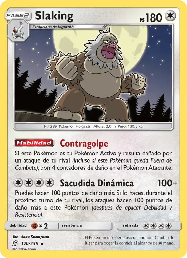 Slaking — Mentes Unidas 170 Spanish Pokémon card