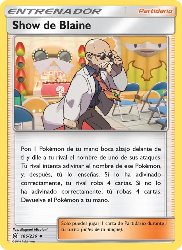 Show de Blaine — Mentes Unidas 186 Spanish Pokémon card
