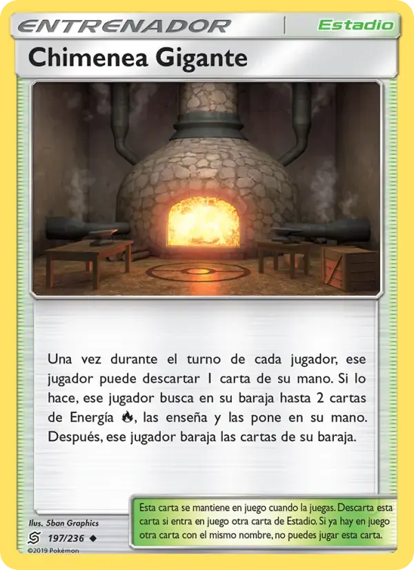 Chimenea Gigante — Mentes Unidas 197 Spanish Pokémon card