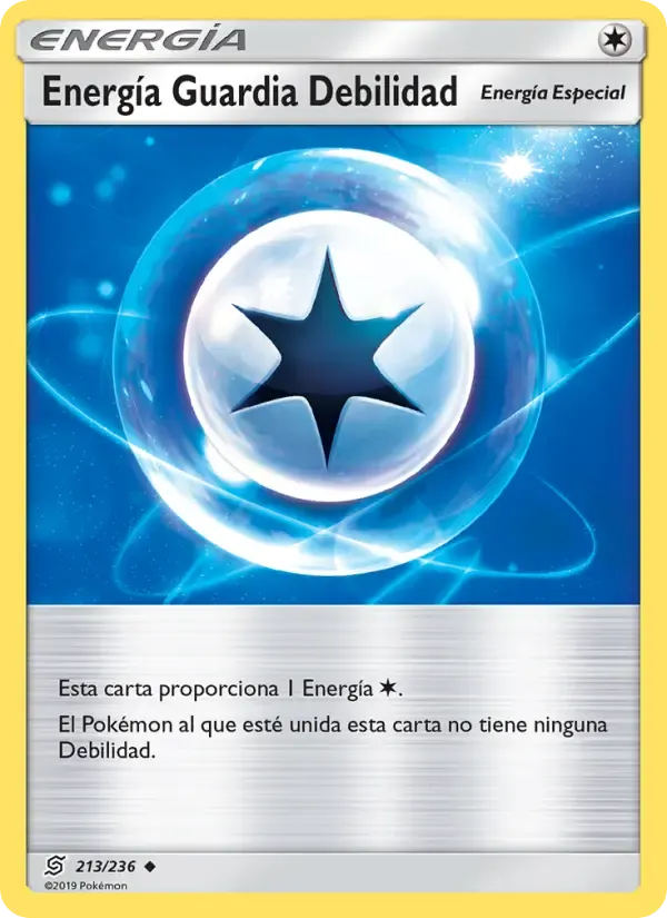 Energía Guardia Debilidad — Mentes Unidas 213 Spanish Pokémon card