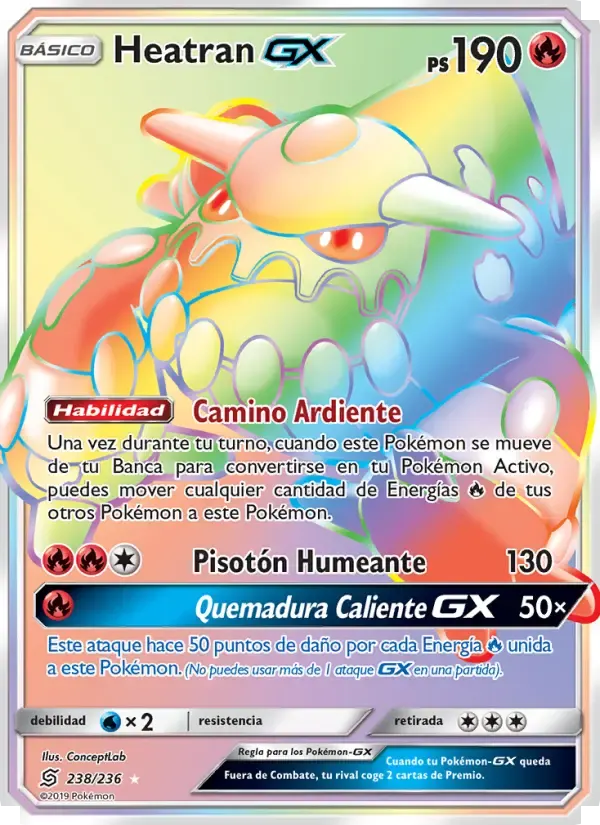 Heatran GX — Mentes Unidas 238 Spanish Pokémon card