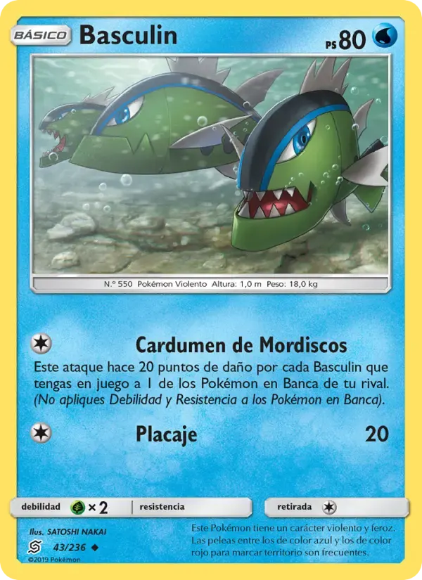 Basculin — Mentes Unidas 43 Spanish Pokémon card