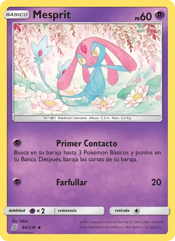Mesprit — Mentes Unidas 84 Spanish Pokémon card