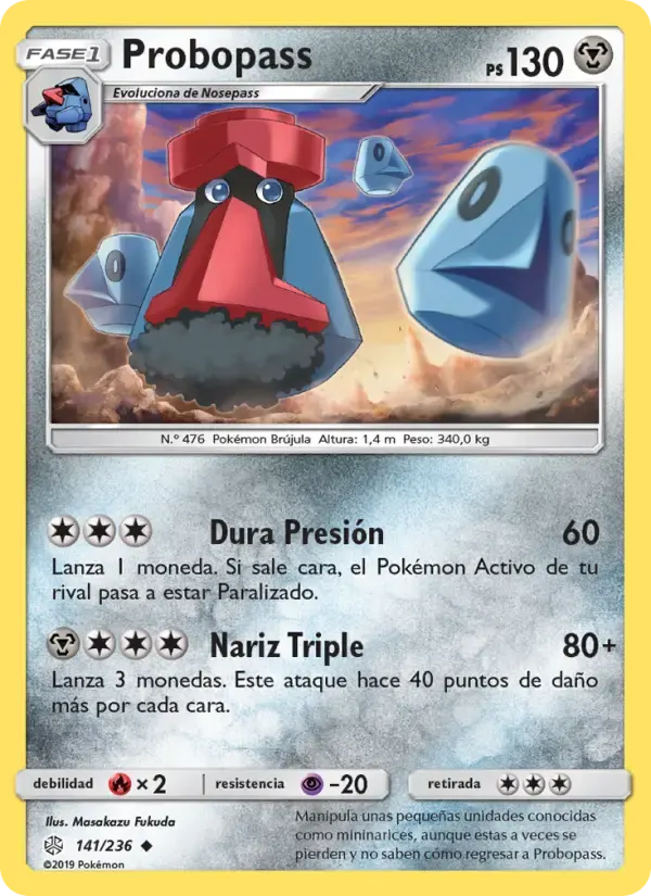 Probopass — Eclipse Cósmico 141 Spanish Pokémon card
