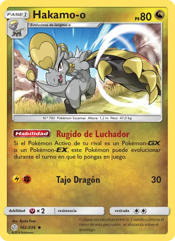 Hakamo-o — Eclipse Cósmico 162 Spanish Pokémon card