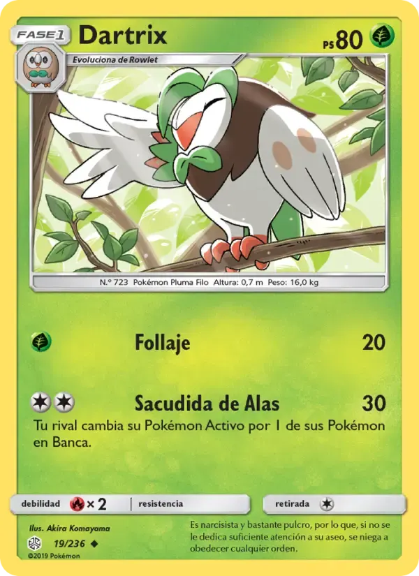 Dartrix — Eclipse Cósmico 19 Spanish Pokémon card