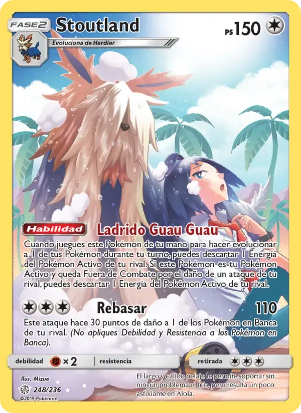 Stoutland — Eclipse Cósmico 248 Spanish Pokémon card