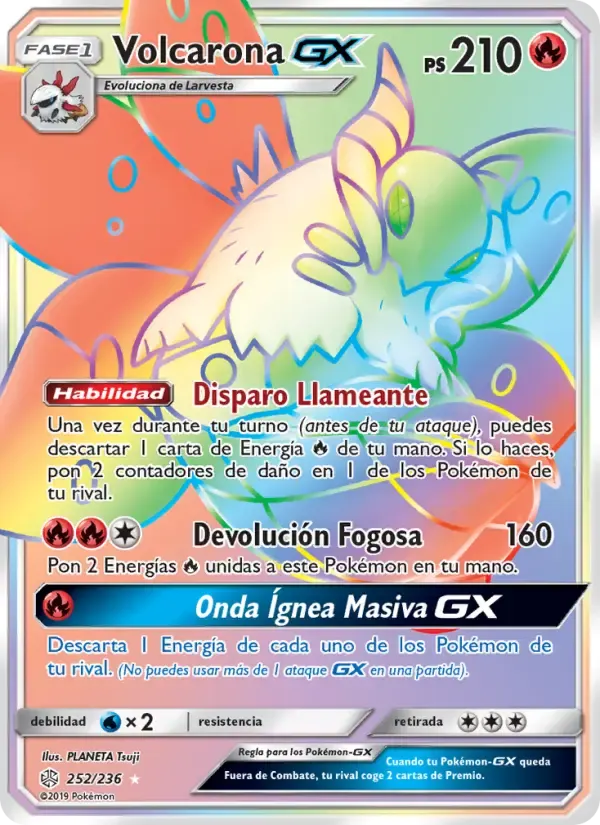Volcarona GX — Eclipse Cósmico 252 Spanish Pokémon card