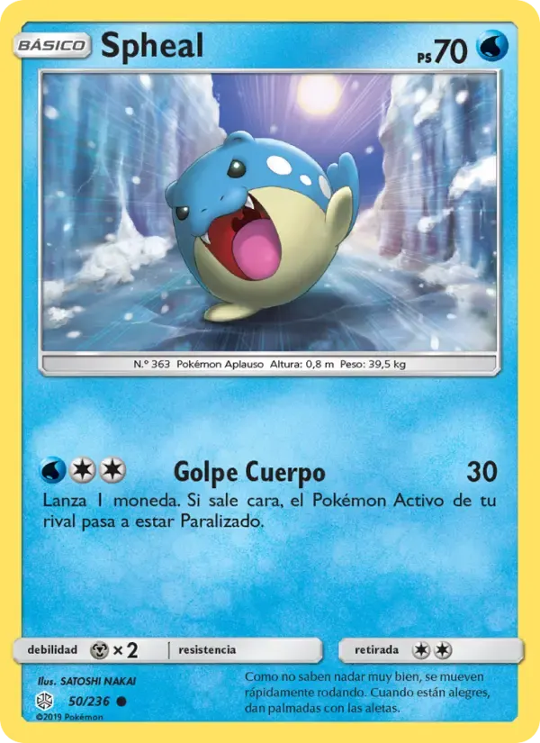 Spheal — Eclipse Cósmico 50 Spanish Pokémon card