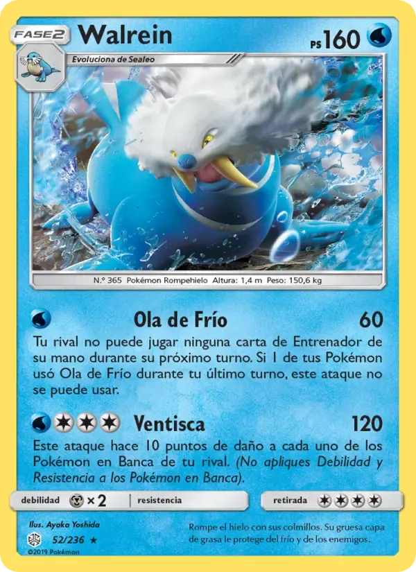 Walrein — Eclipse Cósmico 52 Spanish Pokémon card