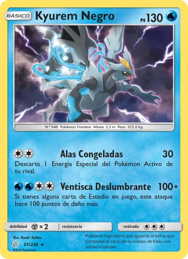 Kyurem Negro — Eclipse Cósmico 61 Spanish Pokémon card