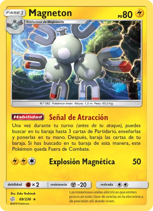 Magneton — Eclipse Cósmico 69 Spanish Pokémon card