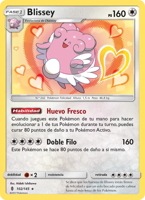 Blissey — Albor de Guadianes 102 Spanish Pokémon card