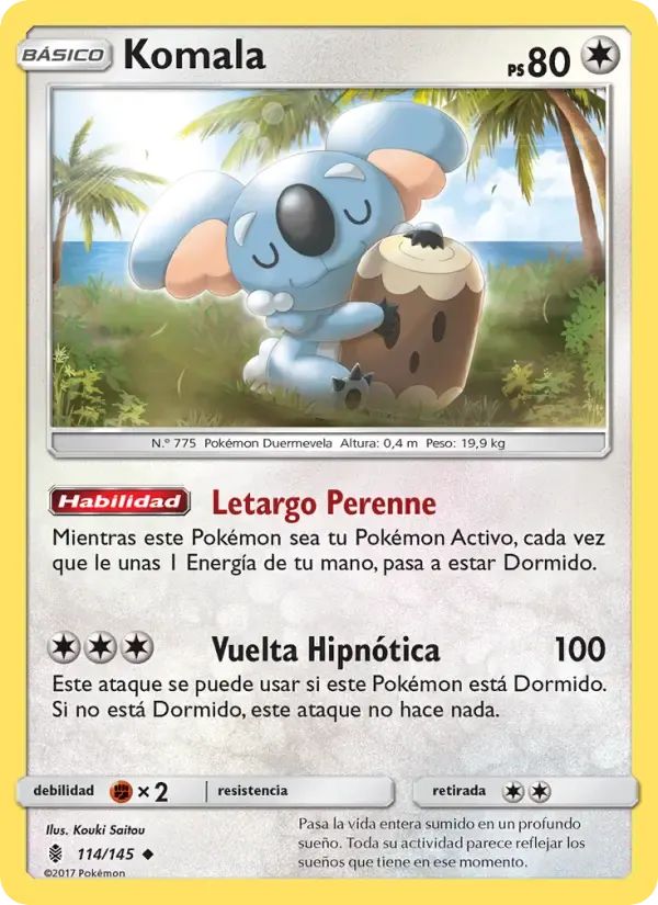 Komala — Albor de Guadianes 114 Spanish Pokémon card