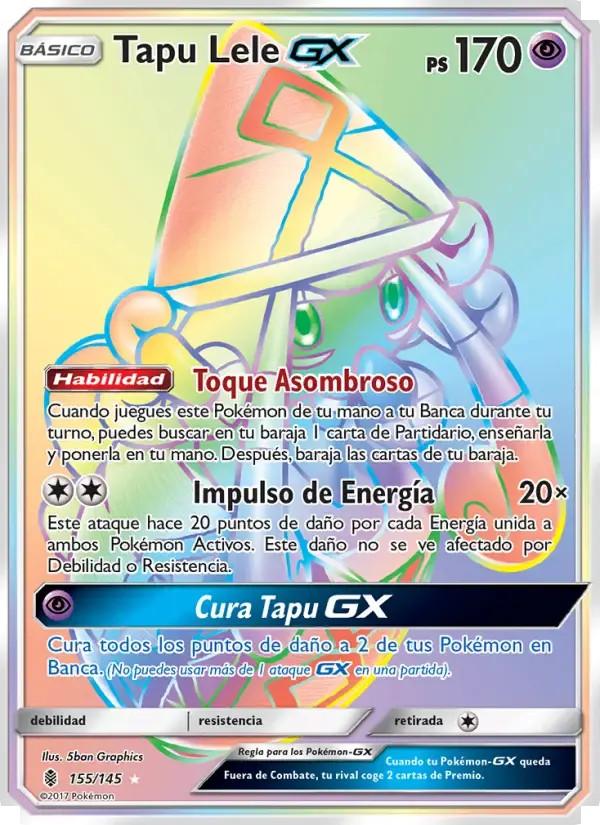Tapu Lele GX — Albor de Guadianes 155 Spanish Pokémon card