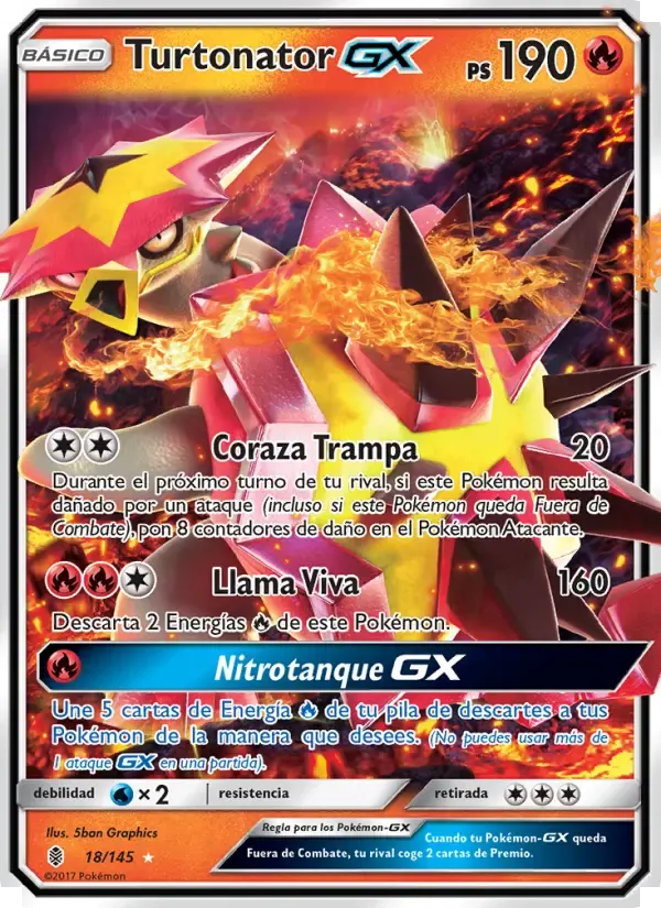 Turtonator GX — Albor de Guadianes 18 Spanish Pokémon card