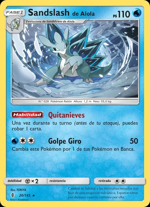 Sandslash de Alola — Albor de Guadianes 20 Spanish Pokémon card