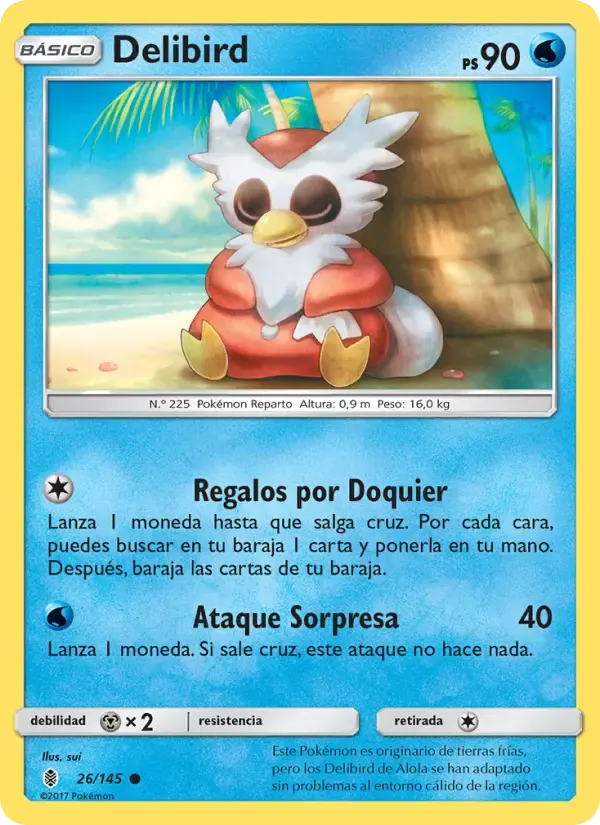 Delibird — Albor de Guadianes 26 Spanish Pokémon card