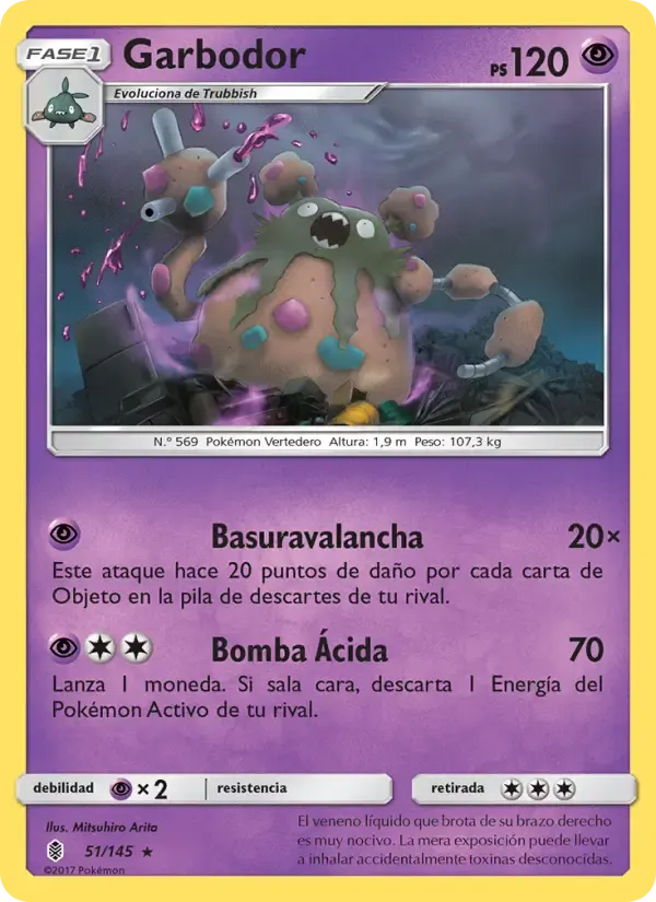 Garbodor — Albor de Guadianes 51 Spanish Pokémon card