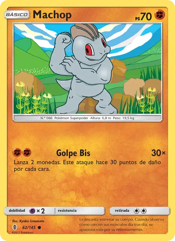 Machop — Albor de Guadianes 62 Spanish Pokémon card