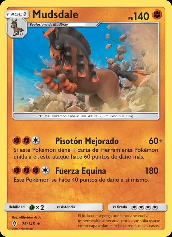 Mudsdale — Albor de Guadianes 76 Spanish Pokémon card